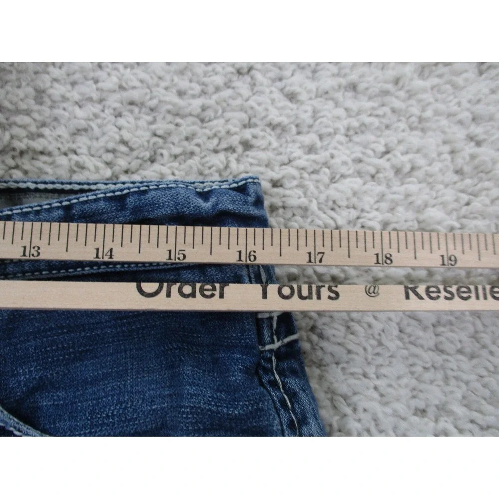 BKE Jeans Mens 33x25 Blue Tyler Denim Cotton Buckle Outdoor Straight Hemmed A2